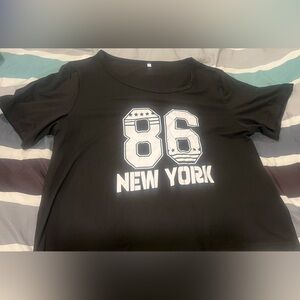 BIG SALE(5 for $20)- Black New York Graphic Women's Top